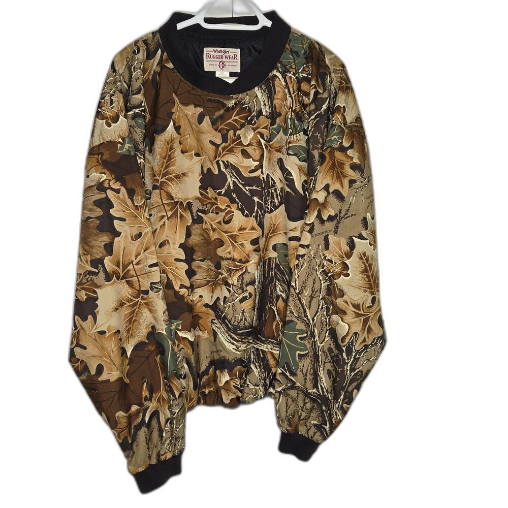 Vintage Wrangler Rugged Wear Advantage Camo Pullover Slicker Men's Size XXL 90s - Picture 1 of 7